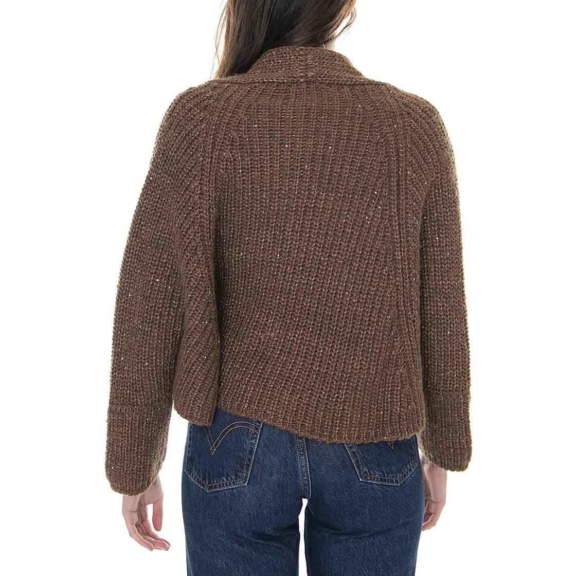 021SD53059 - Cardigan Donna Marrone / Ruggine Donna ALESSIA SANTI - Image 3