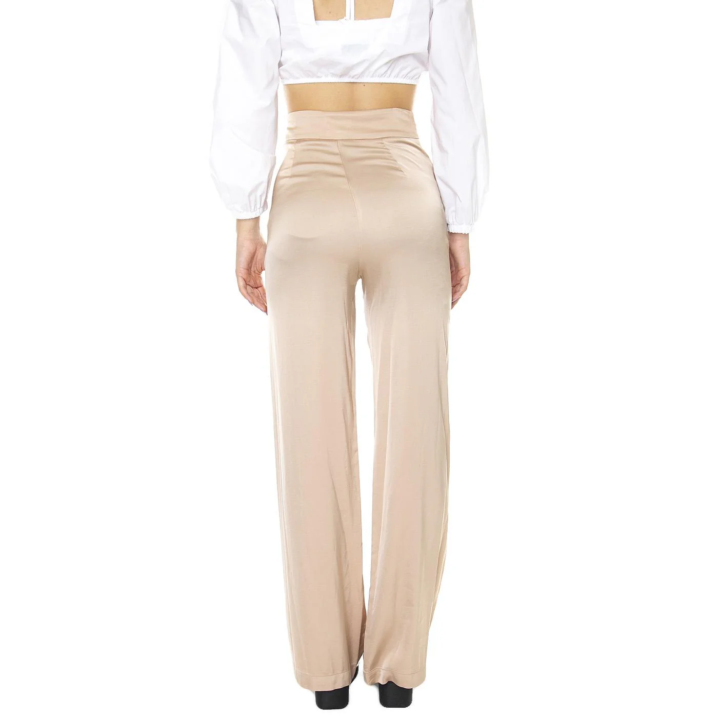 W' Pantalone Corda 311SD25044 - Pantaloni Donna Beige Donna ALESSIA SANTI - Image 3