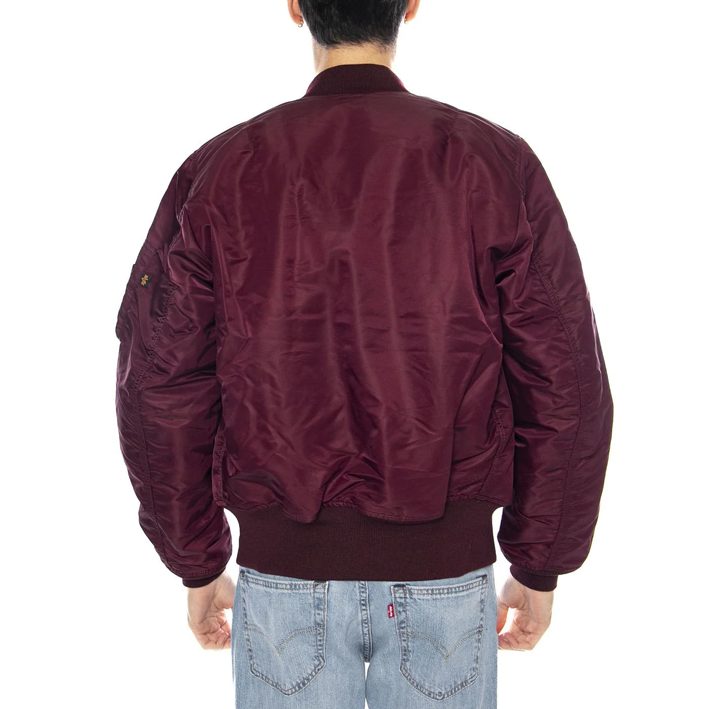 Alpha Industries MA-1 Reversible Bomber -- Giacca Reversibile Uomo Bordeaux / Arancione Uomo ALPHA INDUSTRIES - Image 3