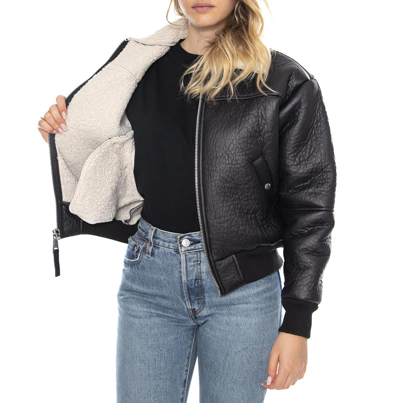B-15 MOD -- Giacca Donna Nera  Donna ALPHA INDUSTRIES - Image 4