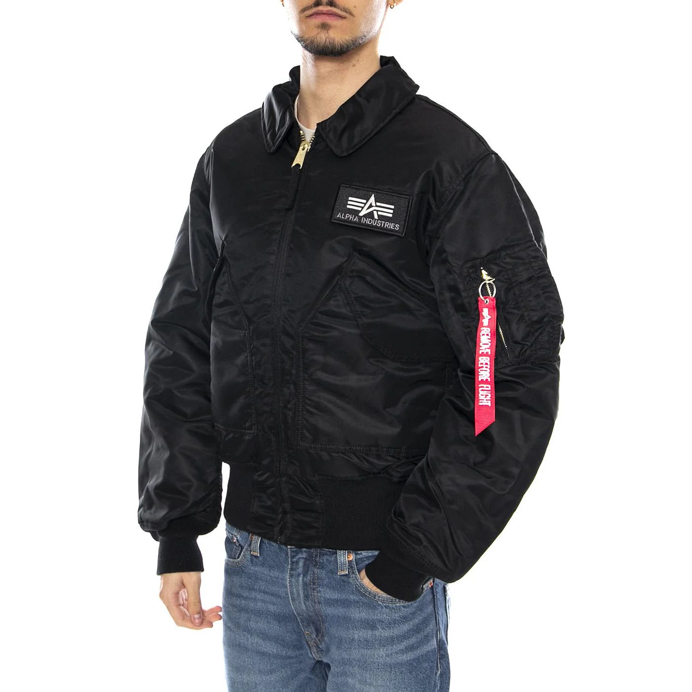 CWU 45 Black Jacket -- Giacca Uomo Nera Uomo ALPHA INDUSTRIES