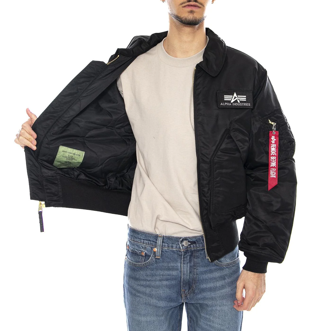 CWU 45 Black Jacket -- Giacca Uomo Nera Uomo ALPHA INDUSTRIES - Image 4