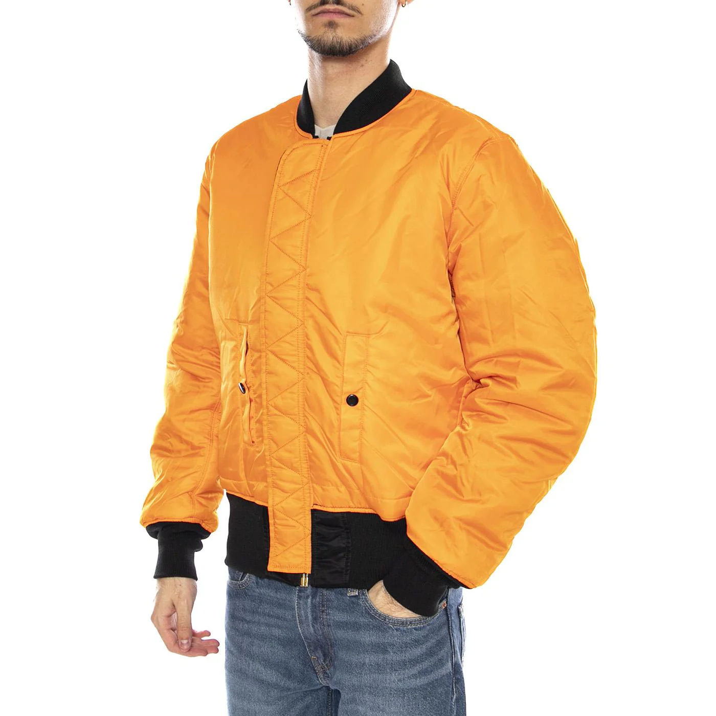 MA-1 Black Jacket -- Giacca Uomo Reversibile Nera Arancione Uomo ALPHA INDUSTRIES - Image 4