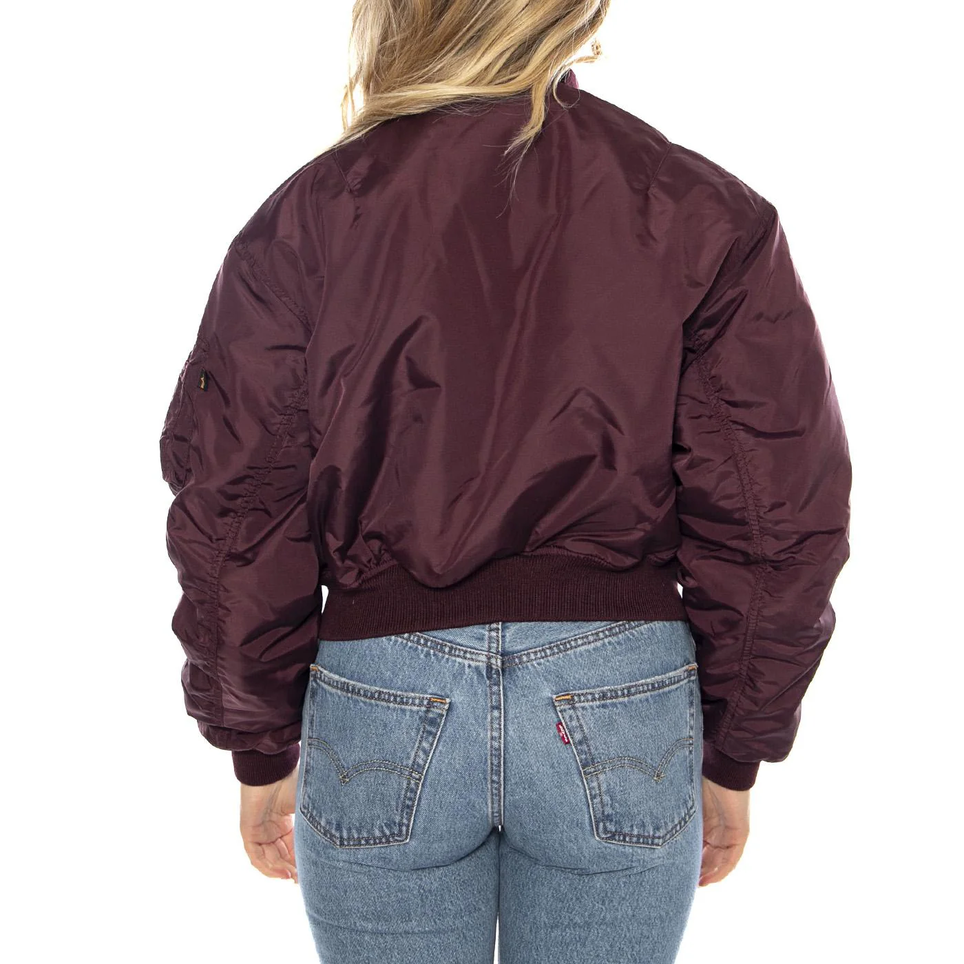 MA-1 Cropped Bomber -- Giacca Donna Dark Cherry Bordeaux Donna ALPHA INDUSTRIES - Image 3
