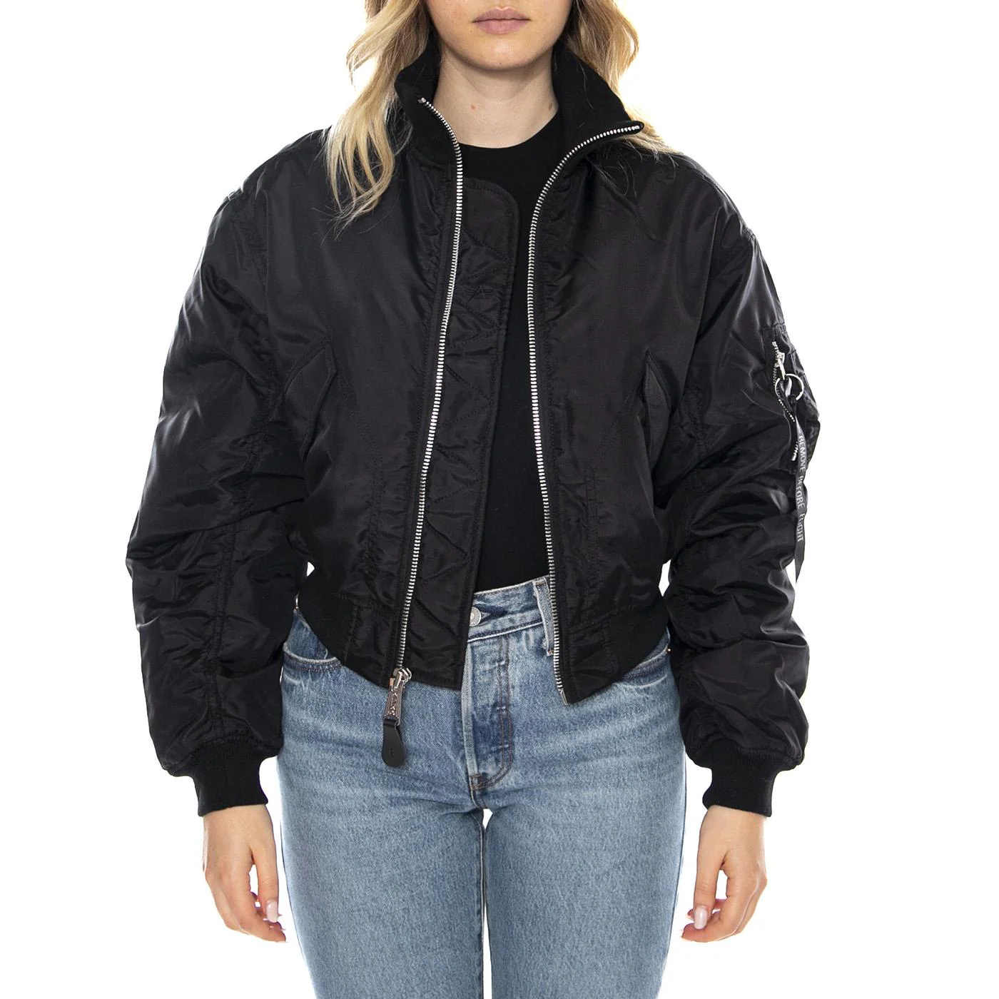 MA-1 Cropped Bomber -- Giacca Donna Nera  Donna ALPHA INDUSTRIES - Image 2