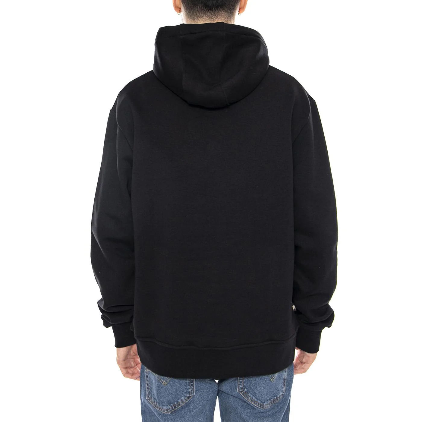 Small Logo Hoodie Fleece -- Felpa con Cappuccio Uomo Nera  Uomo AQUASCUTUM - Image 3