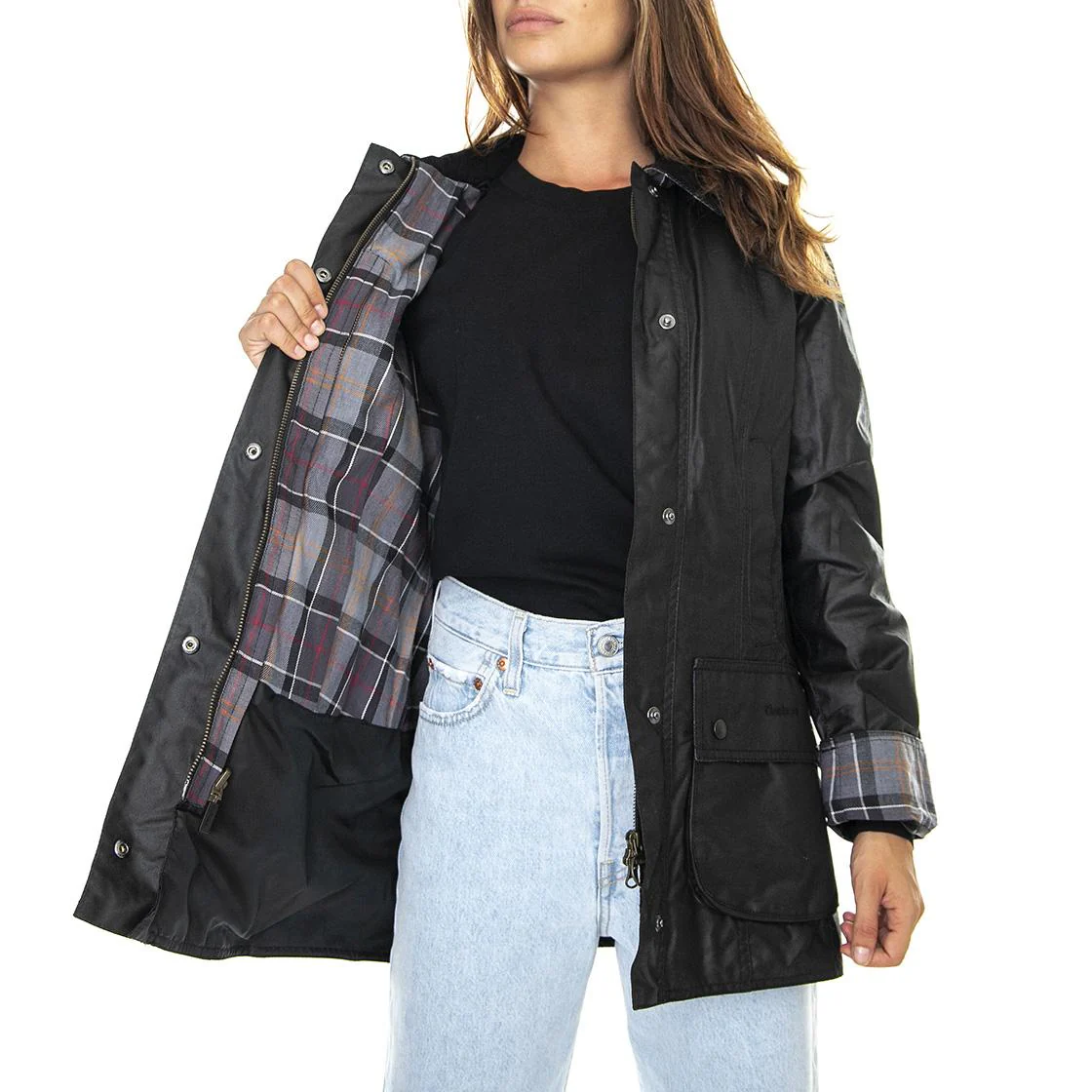 Beadnell Wax Jacket Black - Giacca Invernale Donna Nera  Donna BARBOUR - Image 4