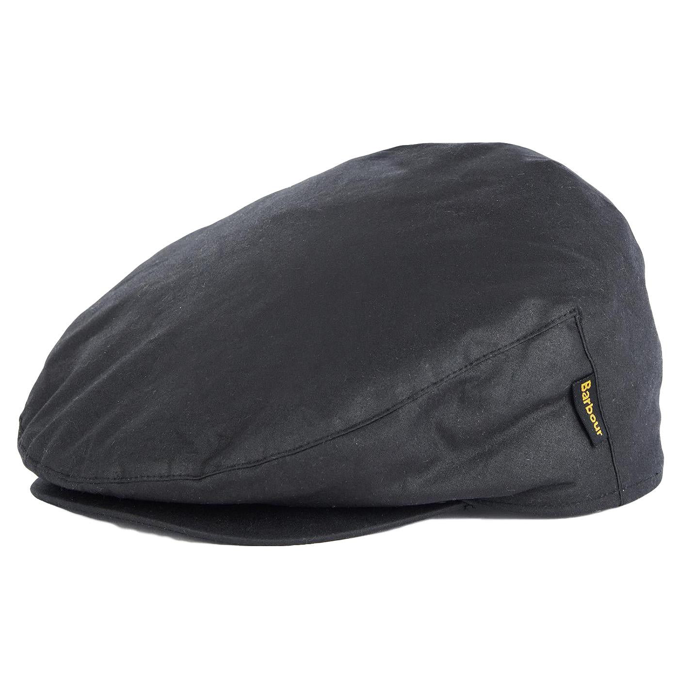 Cheviot Wax Flat Cap Black Winter Dress - Cappello a Coppola Nero ACCESSORI BARBOUR
