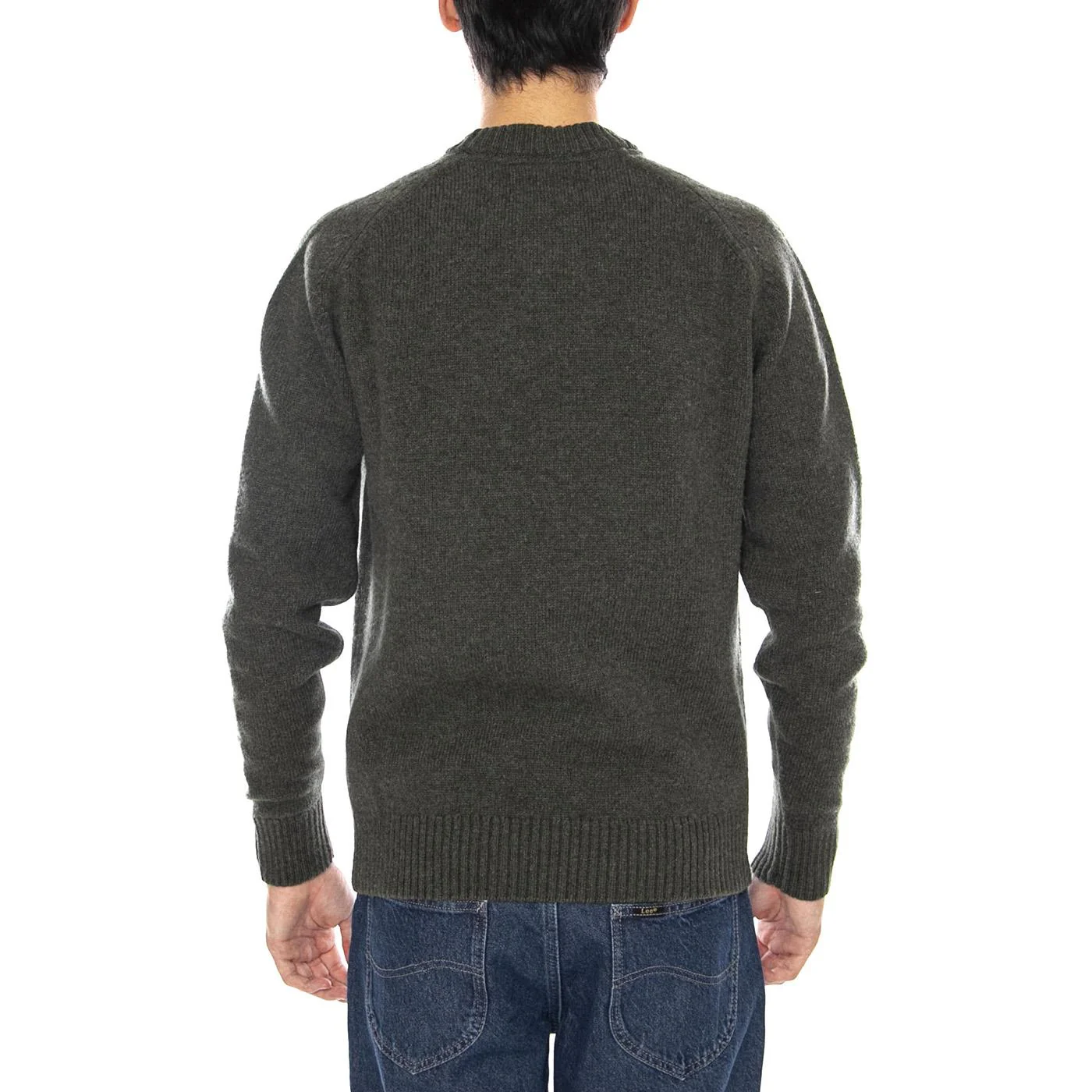 Grangetown Merino Crewneck Mid Olive - Maglione Girocollo Uomo Verde Uomo BARBOUR - Image 3