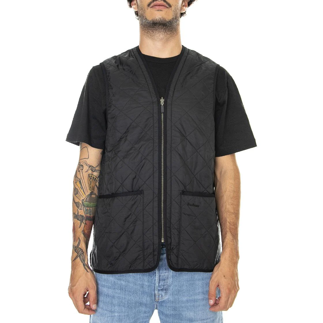 Polarquilt Waistcoat Zip Liner Black - Giacca Smanicata Uomo Nera Uomo BARBOUR - Image 2