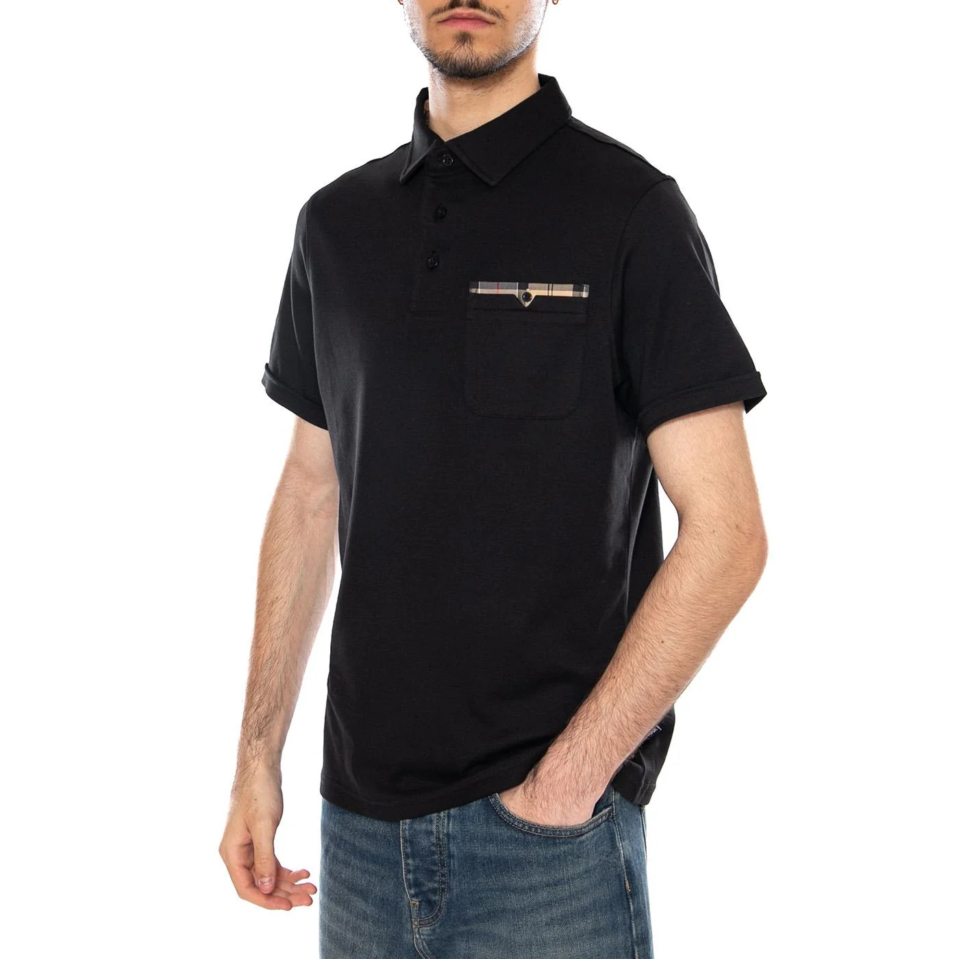POLO BLACK - Polo Uomo Nera Uomo BARBOUR