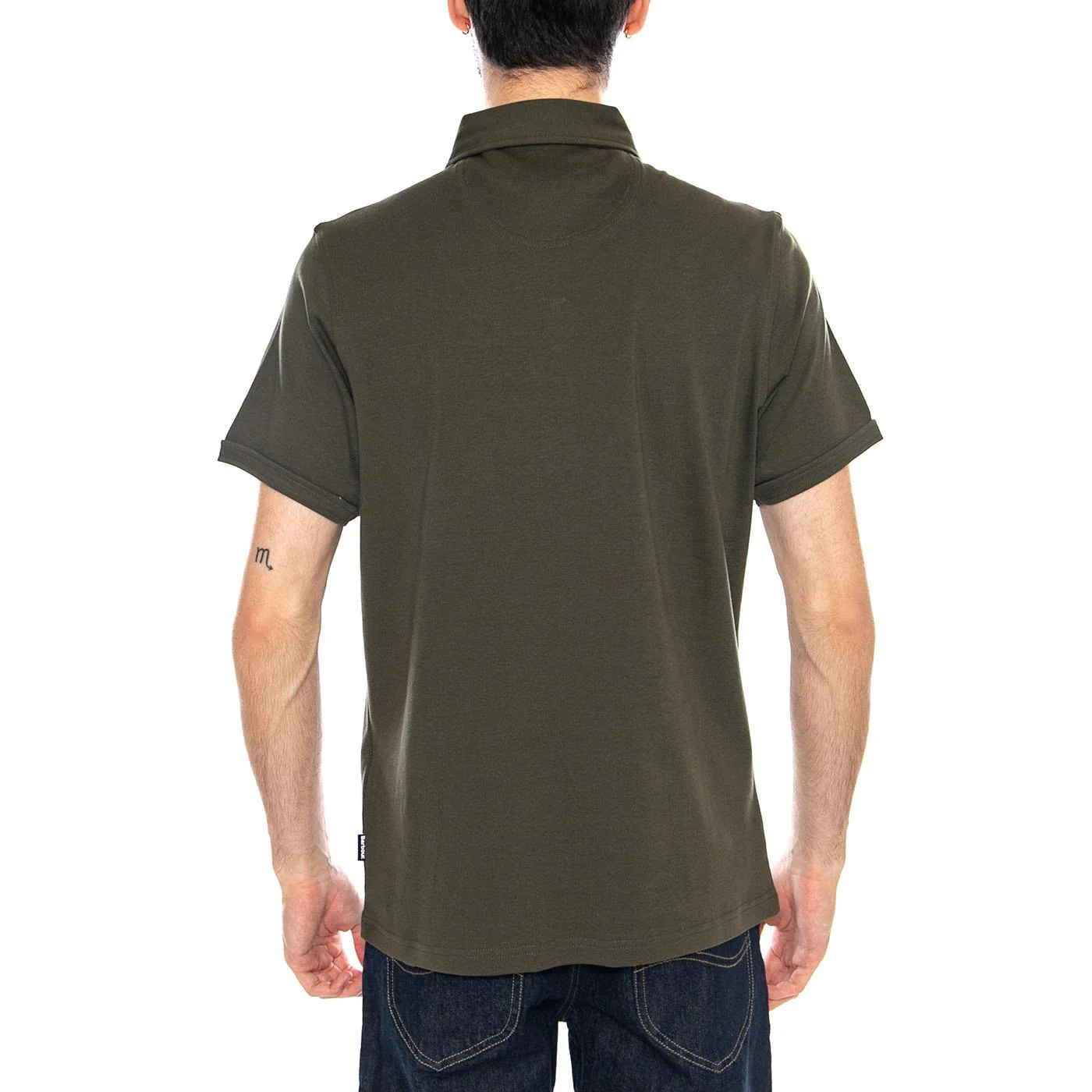 Premium Corpatch Tailored Polo Dark Olive - Polo Uomo Verde Uomo BARBOUR - Image 3
