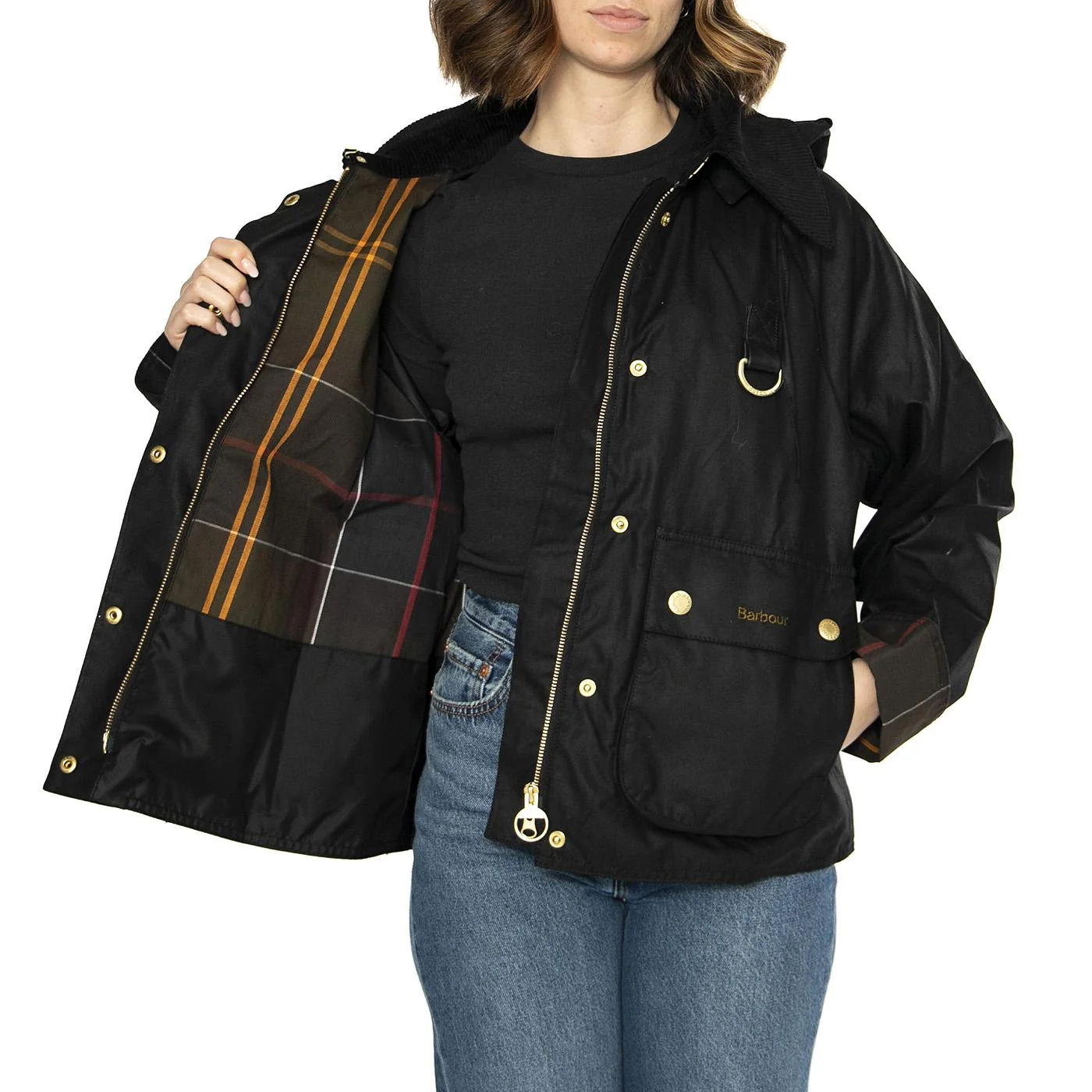 Reighton Wax Black / Classic Jacket - Giacca Donna Nera  Donna BARBOUR - Image 4