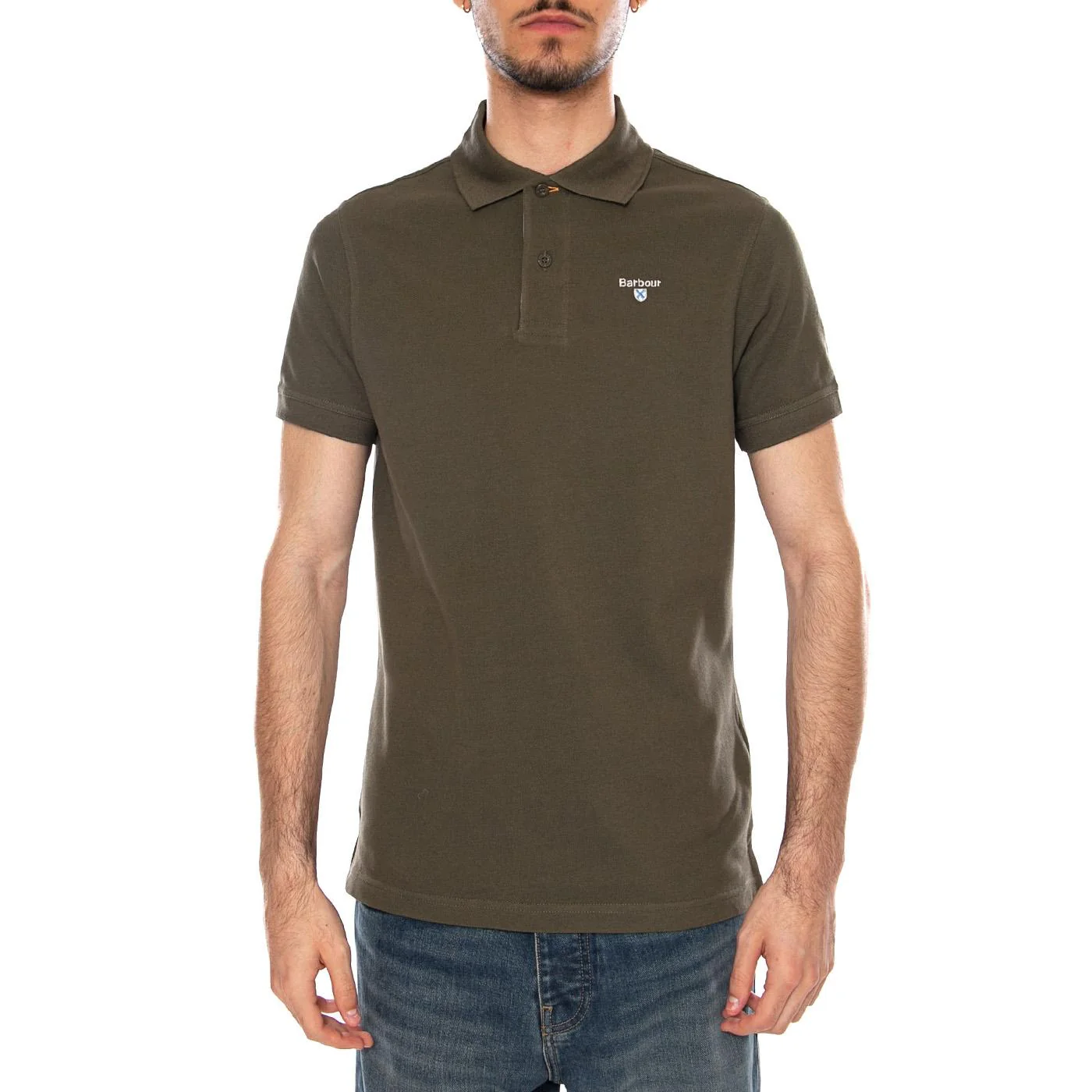 TARTAN PIQUE POLO DARK OLIVE - Polo Uomo Verde Uomo BARBOUR - Image 2
