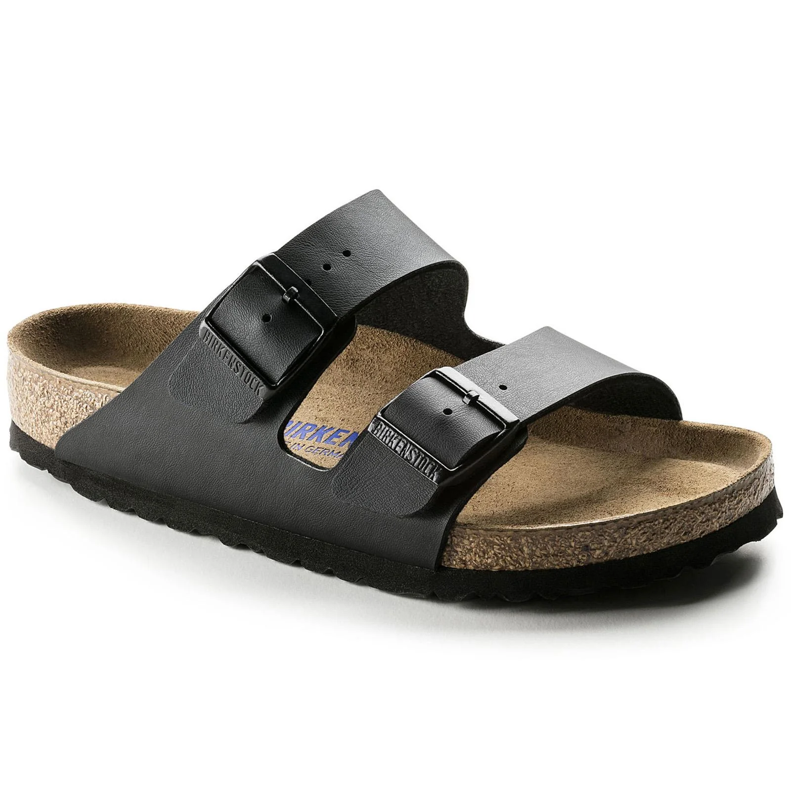 Arizona Soft Footbed Birko Flor -Sandali Uomo / Donna Neri - Calzata Stretta Uomo BIRKENSTOCK
