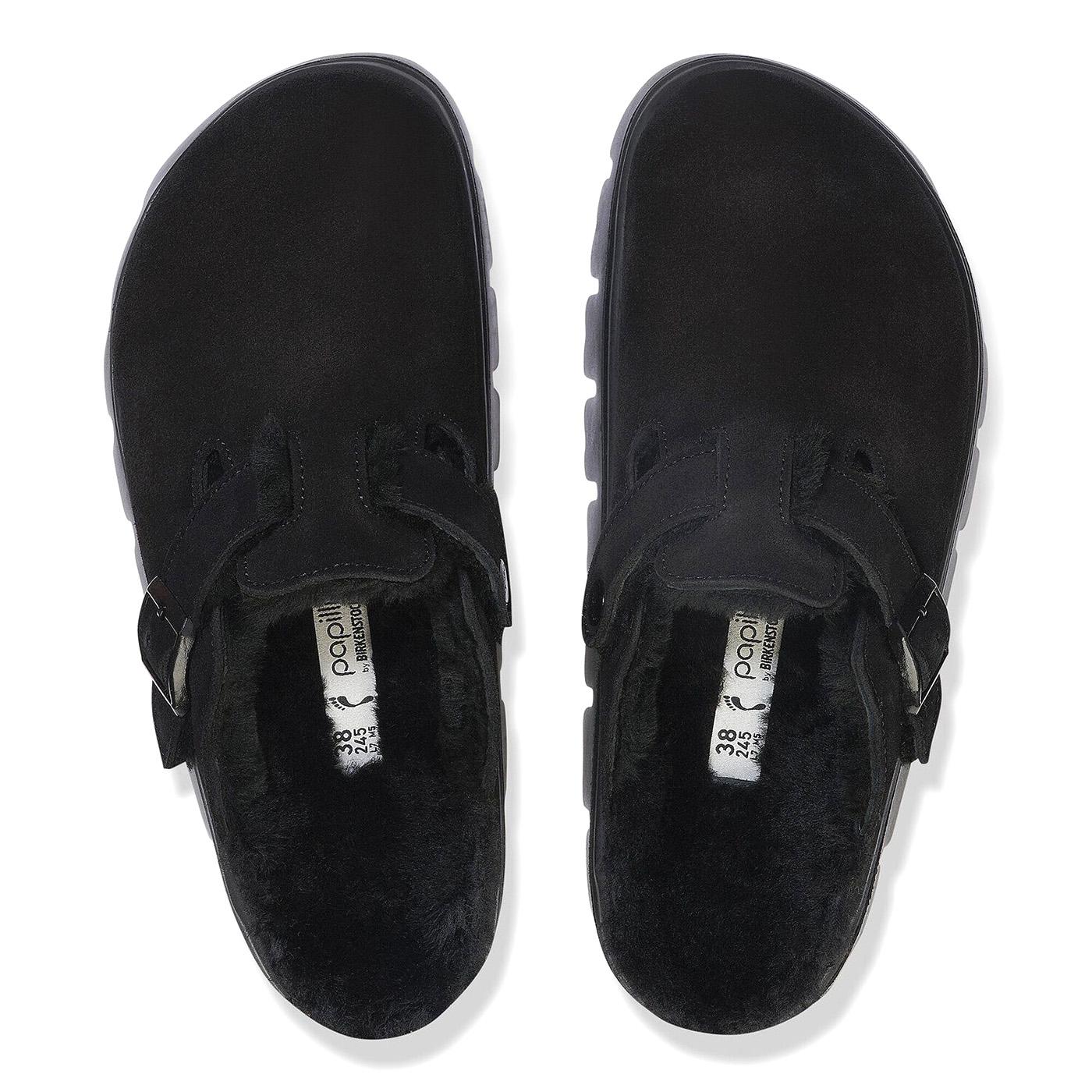 Boston Chunky Shearling - Black - Sabot in Pelle Scamosciata Donna  Donna BIRKENSTOCK - Image 3