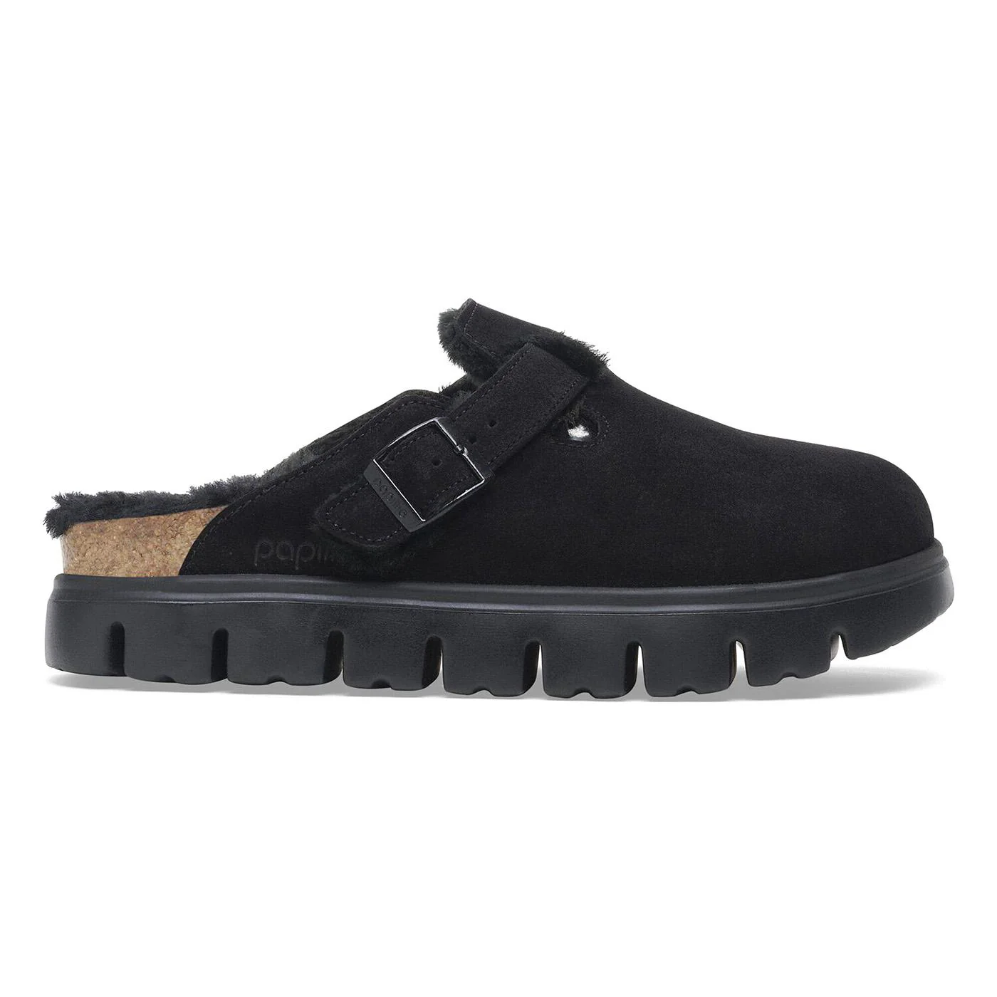 Boston Chunky Shearling - Black - Sabot in Pelle Scamosciata Donna  Donna BIRKENSTOCK - Image 5
