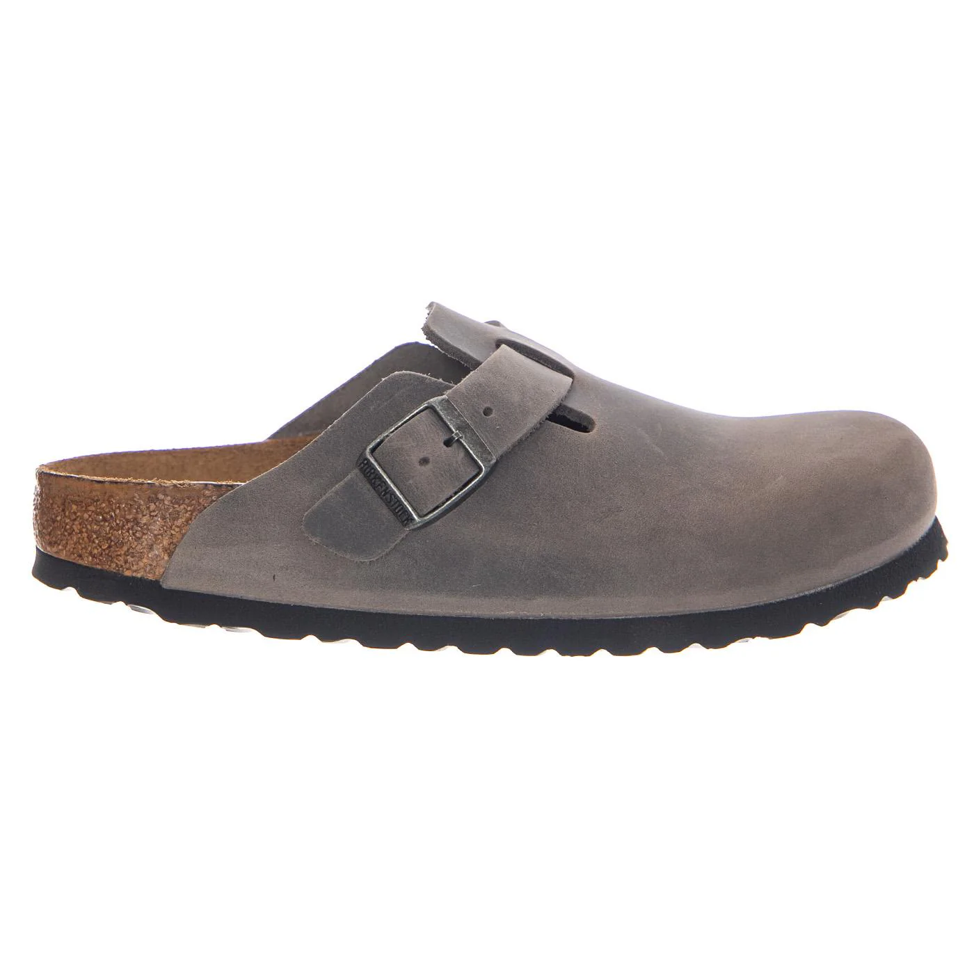 BOSTON SFB OILED LEATHER NARROW FIT IRON - Ciabatte Uomo / Donna Grigie  Uomo BIRKENSTOCK