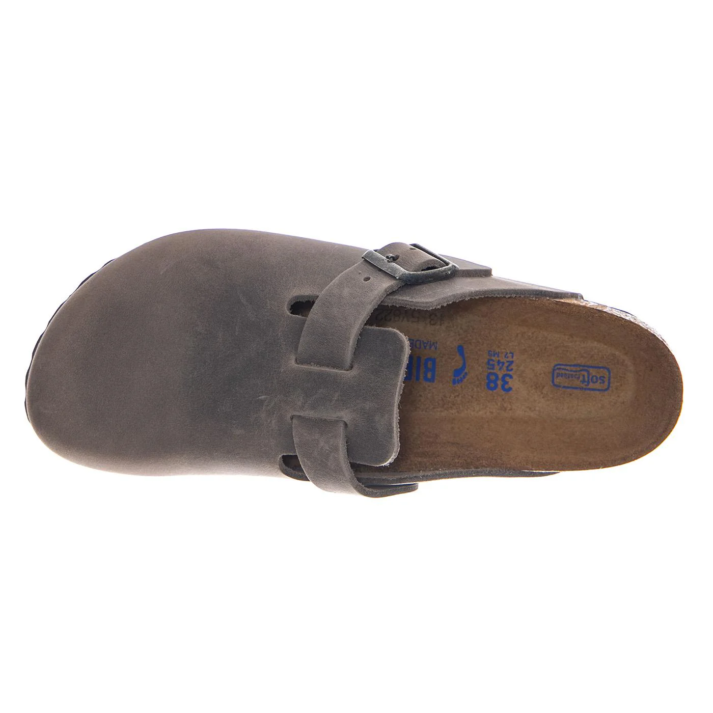 BOSTON SFB OILED LEATHER NARROW FIT IRON - Ciabatte Uomo / Donna Grigie  Uomo BIRKENSTOCK - Image 6
