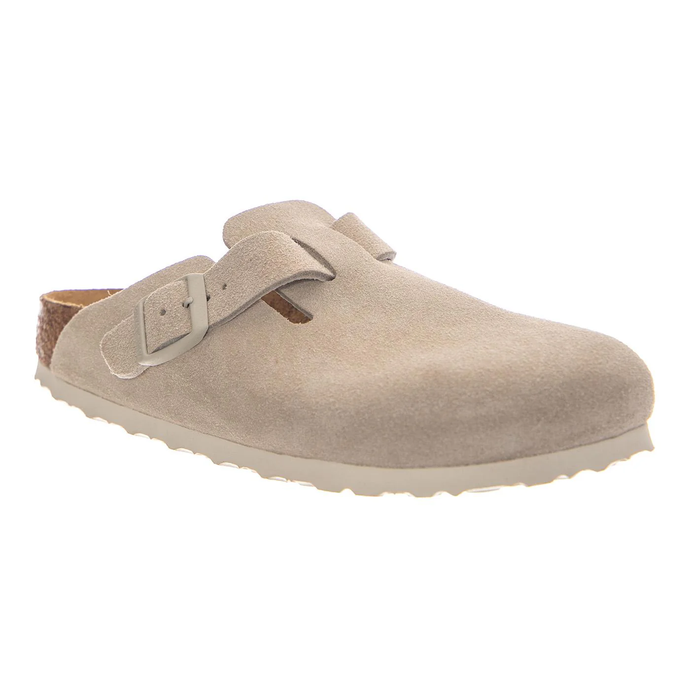 BOSTON SUEDE LEATHER NARROW FIT OYSTER - Sandali Unisex Grigi  Uomo BIRKENSTOCK - Image 2