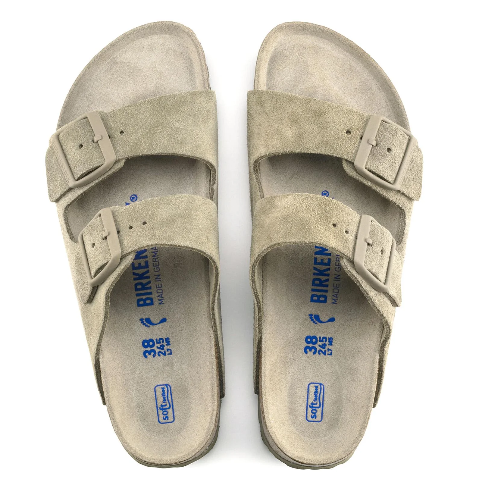 Mens Arizona SFB Suede Sandals - Faded Khaki - Sandali Uomo Verdi - Calzata Stretta Uomo BIRKENSTOCK - Image 3