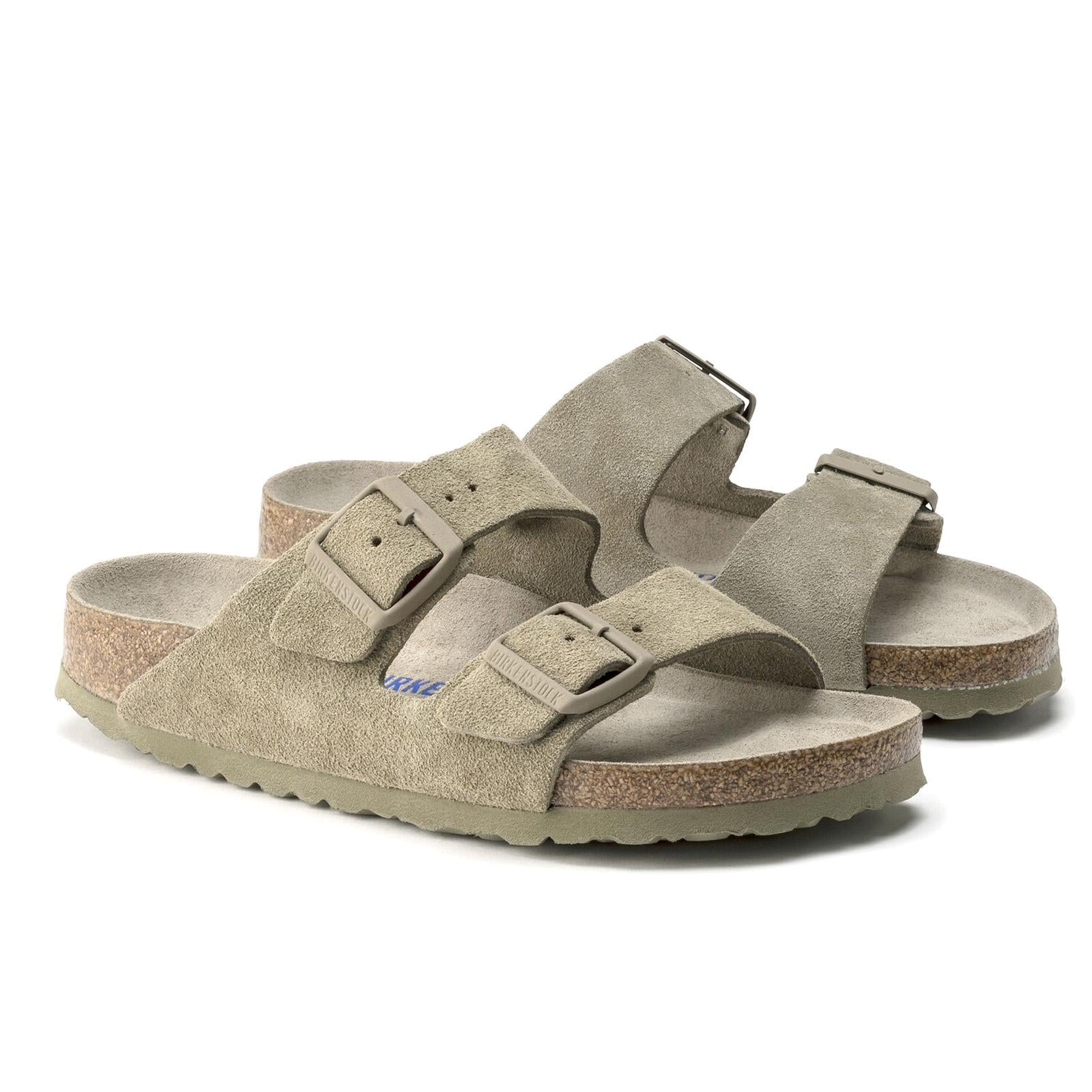 Mens Arizona SFB Suede Sandals - Faded Khaki - Sandali Uomo Verdi - Calzata Stretta Uomo BIRKENSTOCK - Image 4