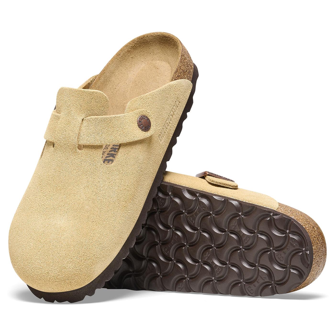 W' Boston Latte Cream, Suede Leather Sandals - Sandali Donna / Uomo Beige  Donna BIRKENSTOCK - Image 2