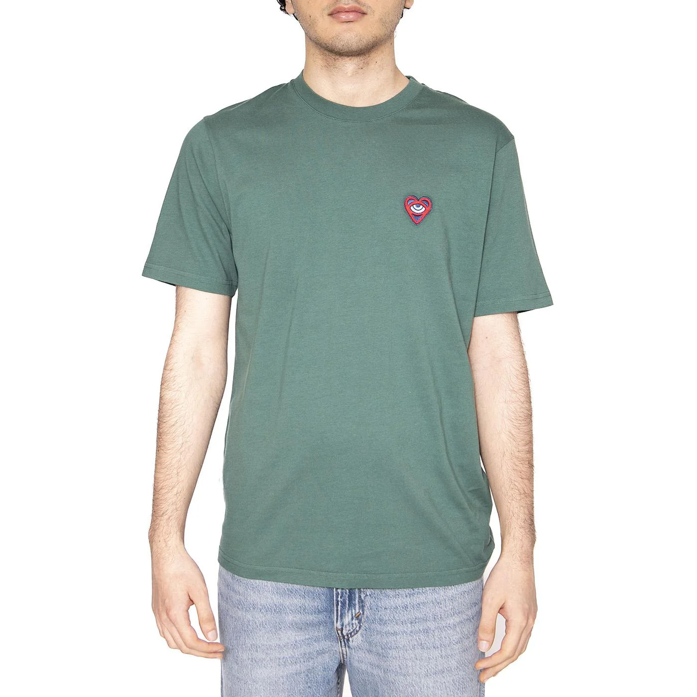 Asis Heart T-Shirt Morera - Maglietta Girocollo Uomo Verde  Uomo BRAVA FABRICS - Image 2