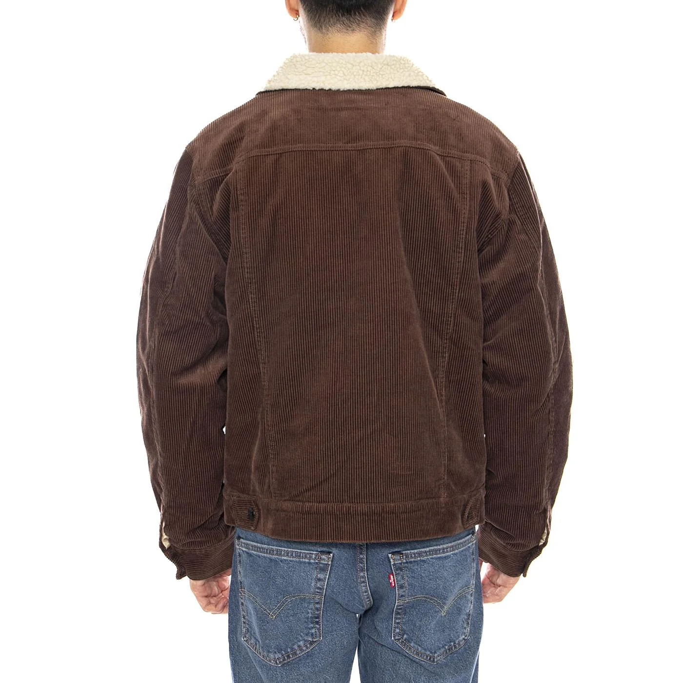 Cable Lined Trucker JKT Pinecone Brown -- Giacca Trucker Uomo Marrone  Uomo BRIXTON - Image 3