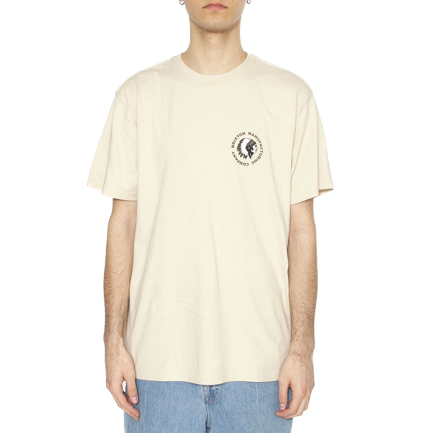 Ruval Stampa S/S STT - Maglietta Girocollo Uomo Beige Uomo BRIXTON - Image 2