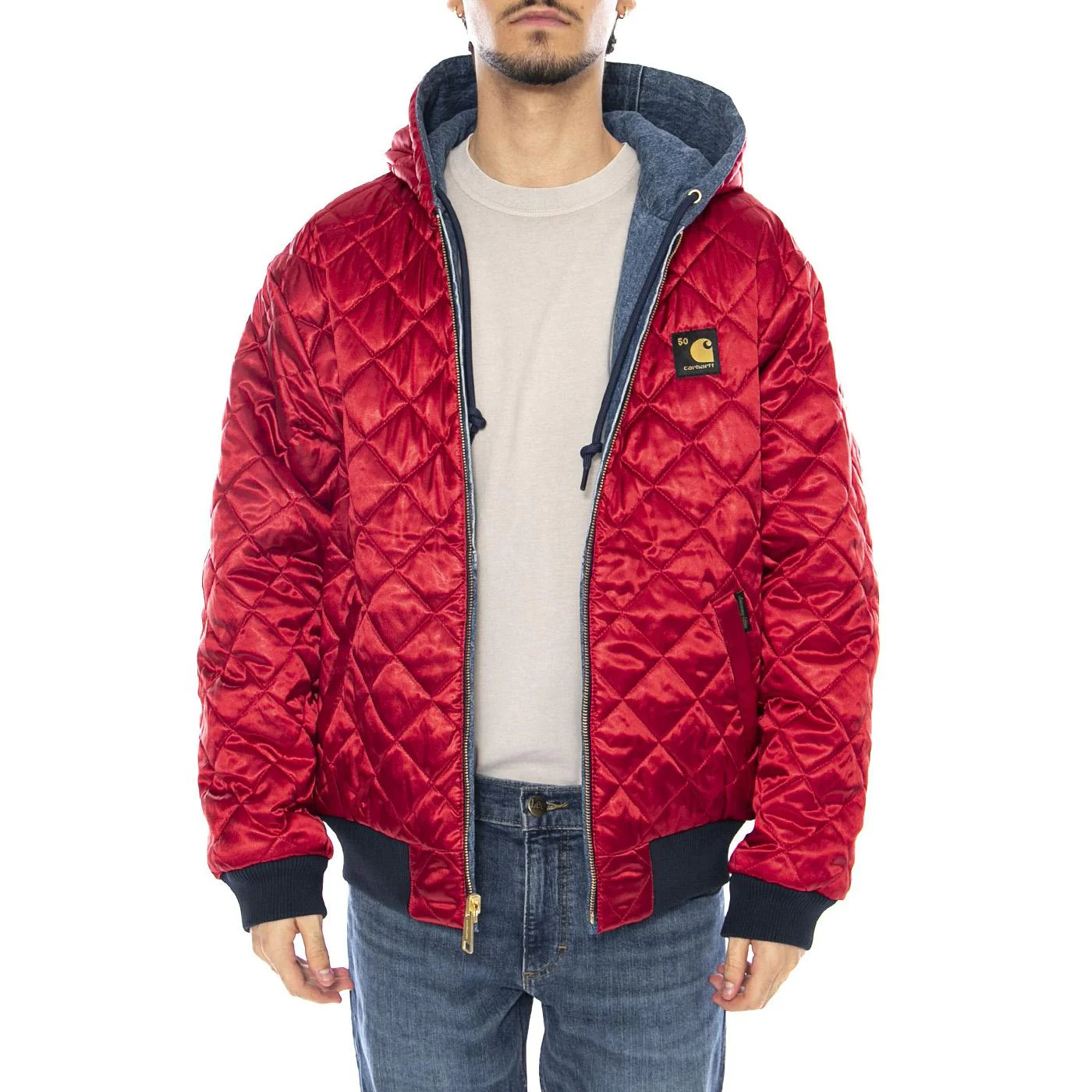 50 Years Anniversary OG Active Jacket Denim Blue / USA Red - Giacca Uomo Blu Uomo CARHARTT WIP - Image 5