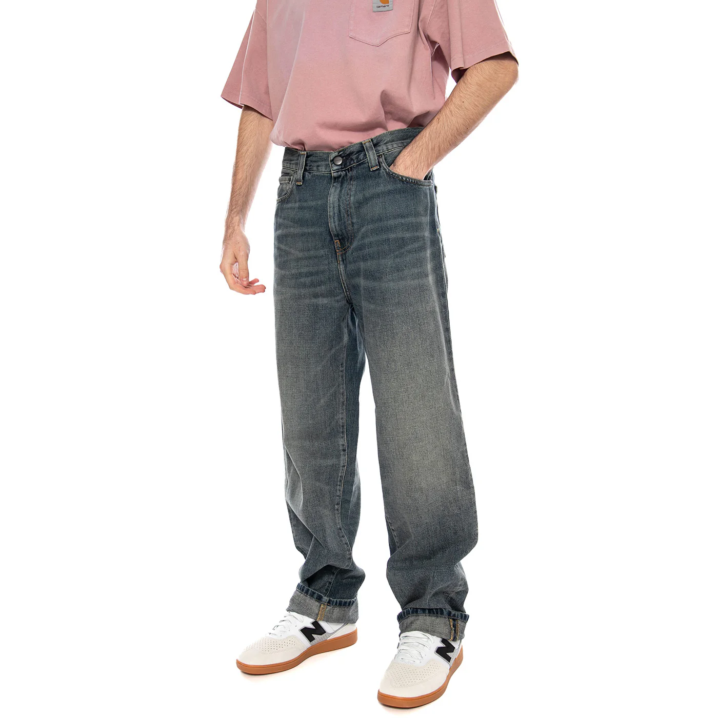 Aaron Pant Blue - Pantaloni Denim Jeans Uomo Blu Uomo CARHARTT WIP