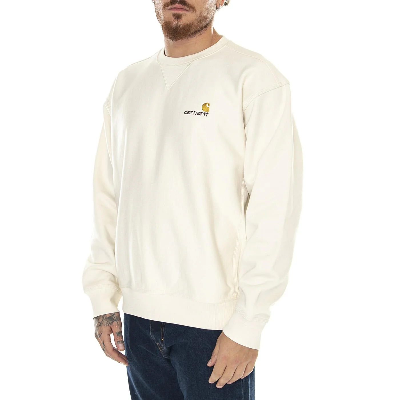 American Script Sweat Natural - Felpa Girocollo Uomo Bianca  Uomo CARHARTT WIP