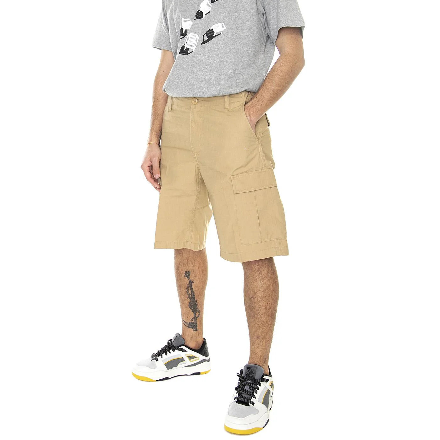 Aviation Short Dusty H Brown Rinsed - Bermuda Uomo Marroni Uomo CARHARTT WIP