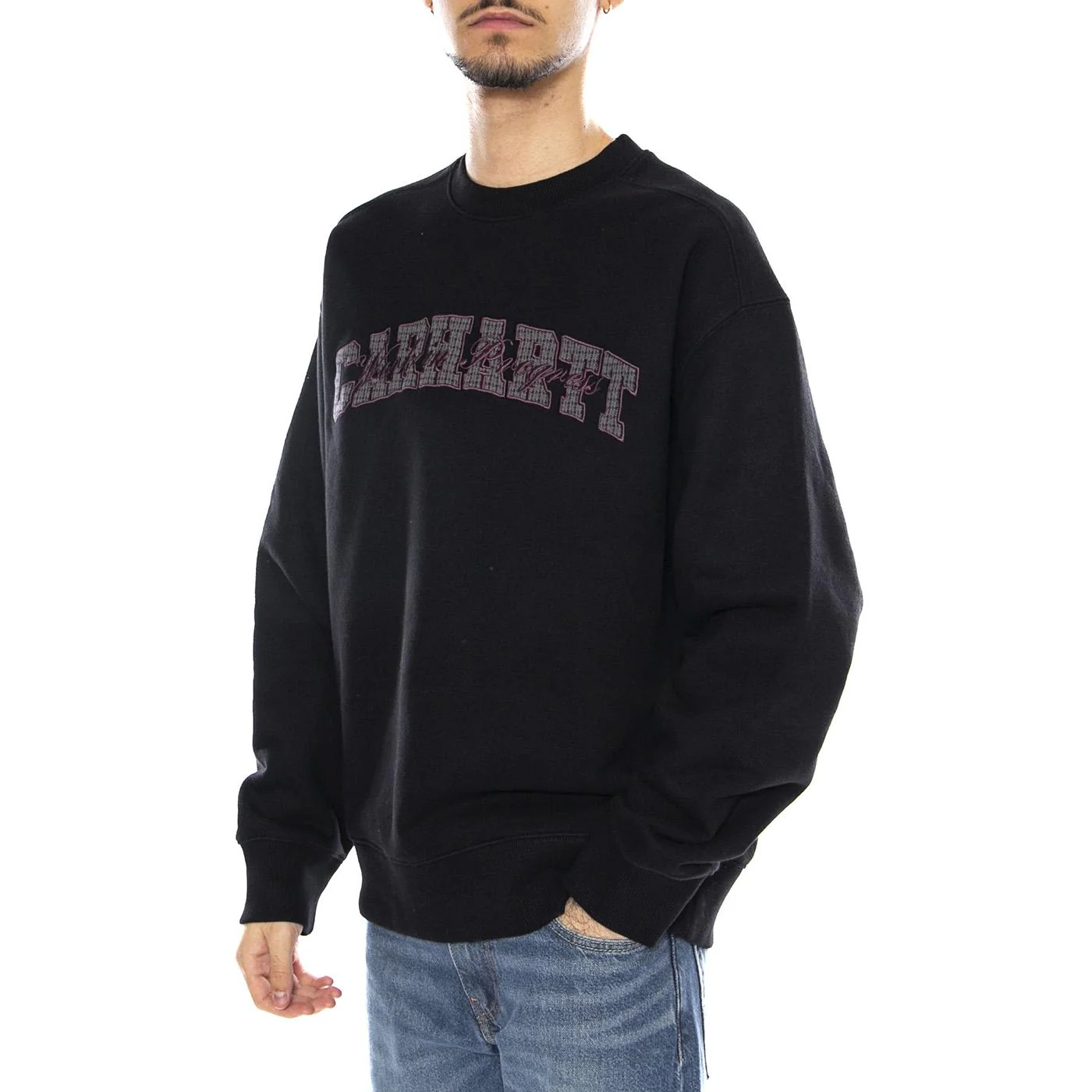 Big School Sweat Black -- Felpa Girocollo Uomo Nera Uomo CARHARTT WIP