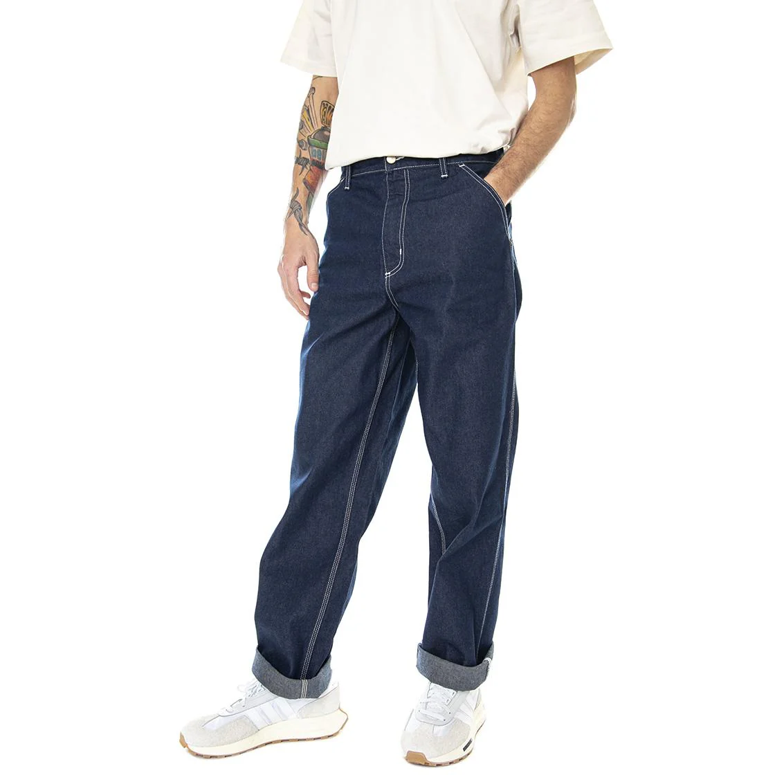 Simple Pant Blue / One Wash Blue - Pantaloni Denim Jeans Uomo Blu Uomo CARHARTT WIP