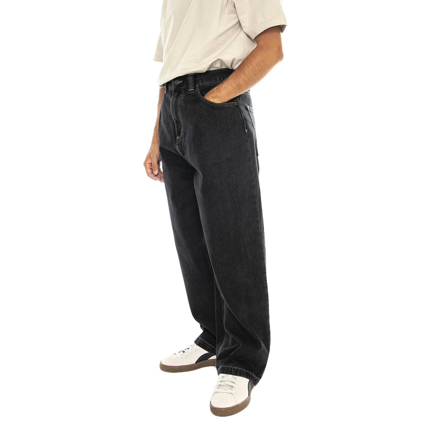 Brandon Pant Black stone washed - Pantaloni Uomo Neri Uomo CARHARTT WIP