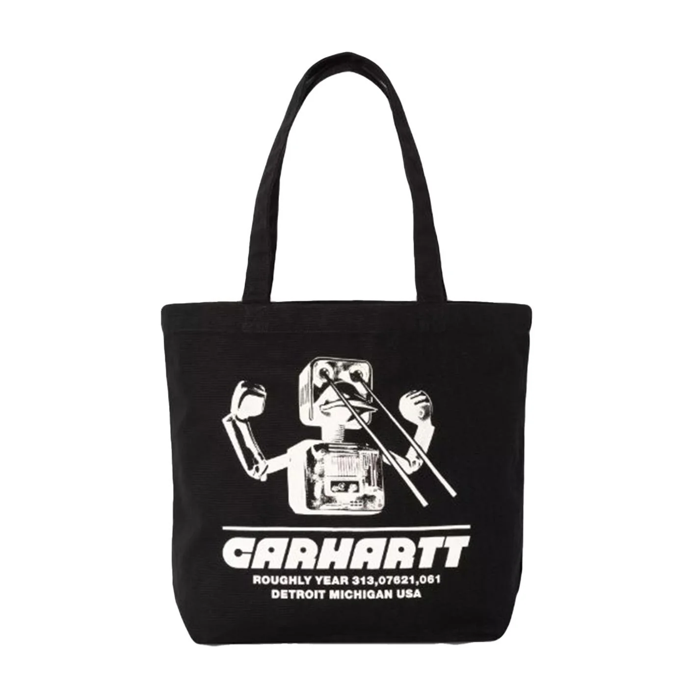 Canvas Graphic Tote Wiptopia Print, Black - Borsa Tote Shopping Bag Nera con stampa a contrasto  ACCESSORI CARHARTT WIP