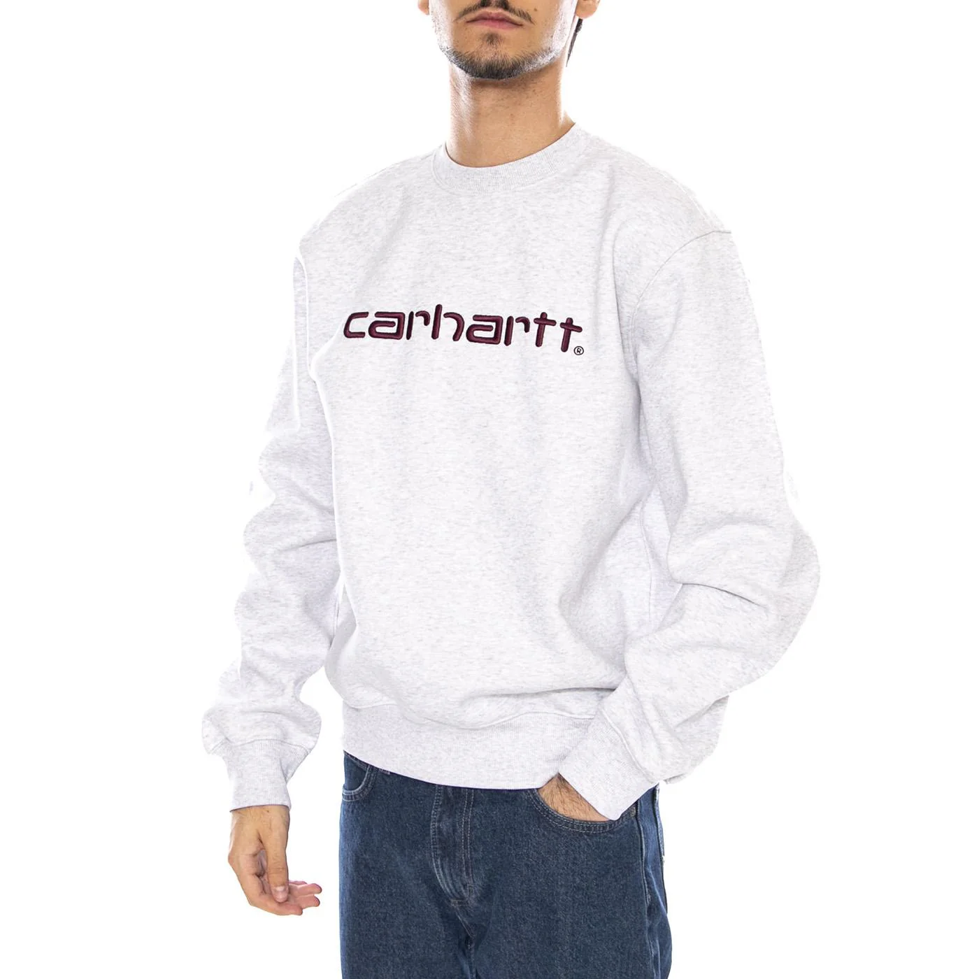 Carhartt Sweat Ash Heather / Rondo - felpa Girocollo Uomo Grigia Uomo CARHARTT WIP