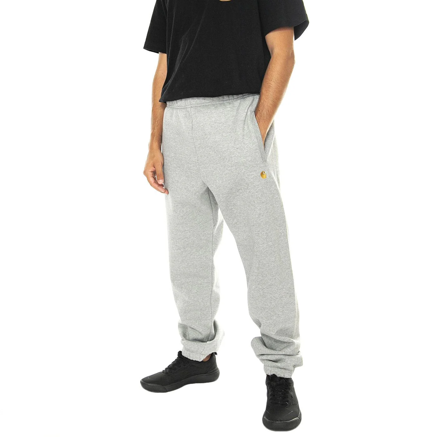 Chase Sweat Pant Grey Heather / Gold - Pantaloni Jogging Uomo Grigi Uomo CARHARTT WIP
