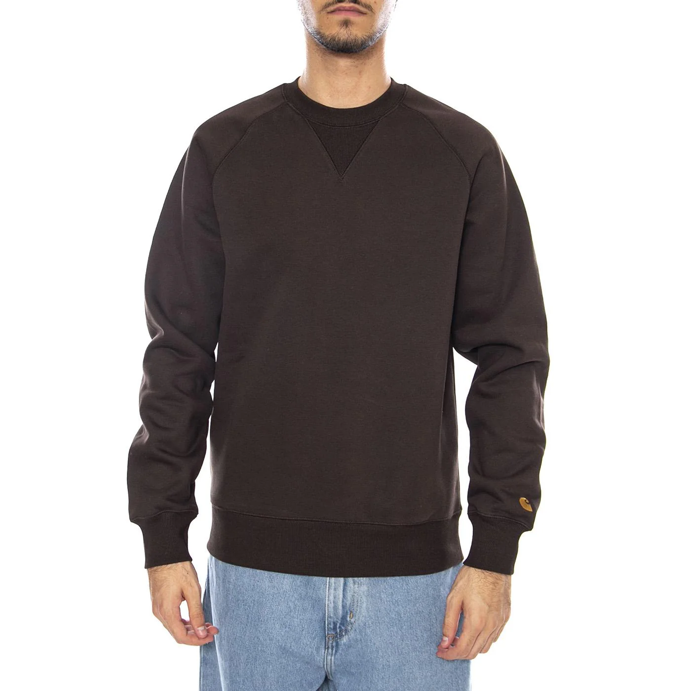 Chase Sweat Tobacco / Gold - Felpa Girocollo Uomo Marrone Uomo CARHARTT WIP - Image 2