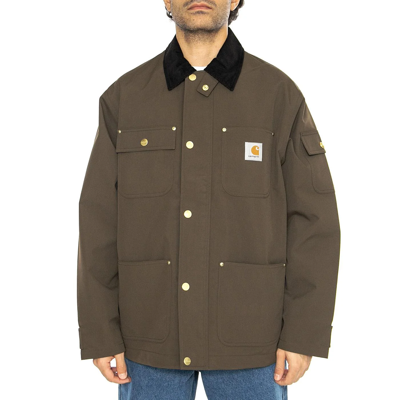 Clapton Jacket Liberica / Black - Giacca Uomo Marrone Uomo CARHARTT WIP - Image 2