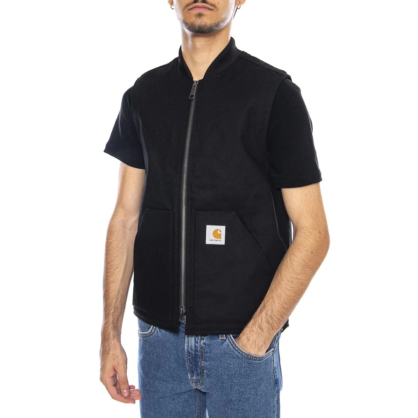 Classic Vest Black - Giacca Smanicata Uomo Nera Uomo CARHARTT WIP