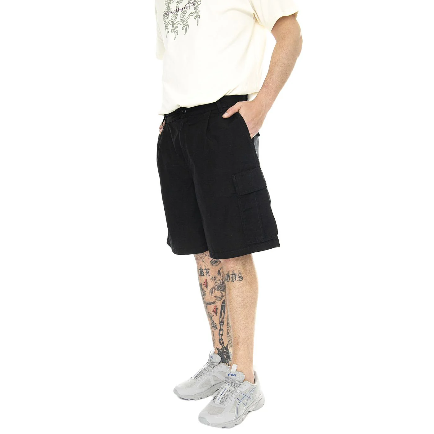 Cole Cargo Short Black /rinsed - Bermuda Cargo Uomo Neri  Uomo CARHARTT WIP