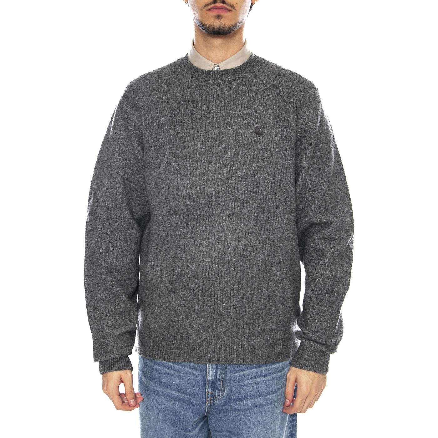 Curtis Sweater Tangled Graphite - Maglone Girocollo Uomo Nero  Uomo CARHARTT WIP - Image 2