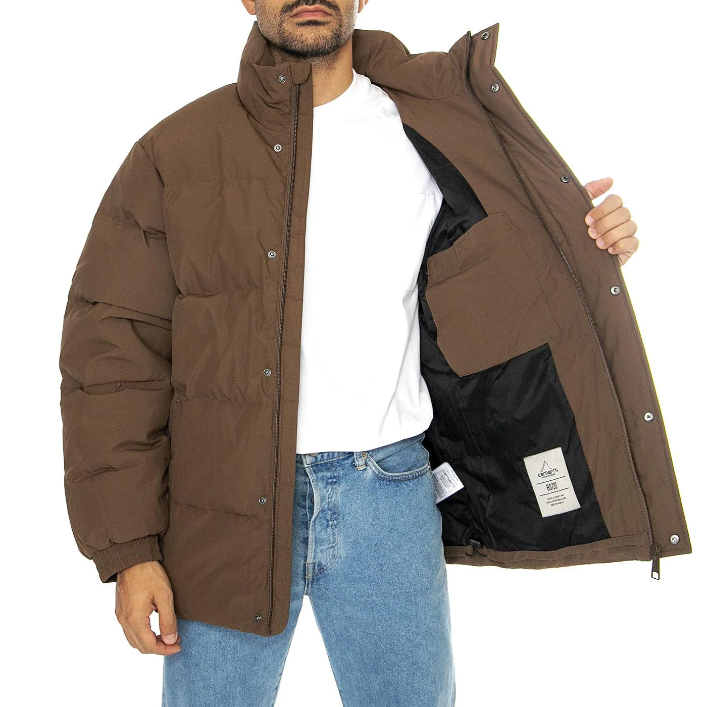 Danville Jacket Chocolate / White - Giacca Uomo Marrone  Uomo CARHARTT WIP - Image 4