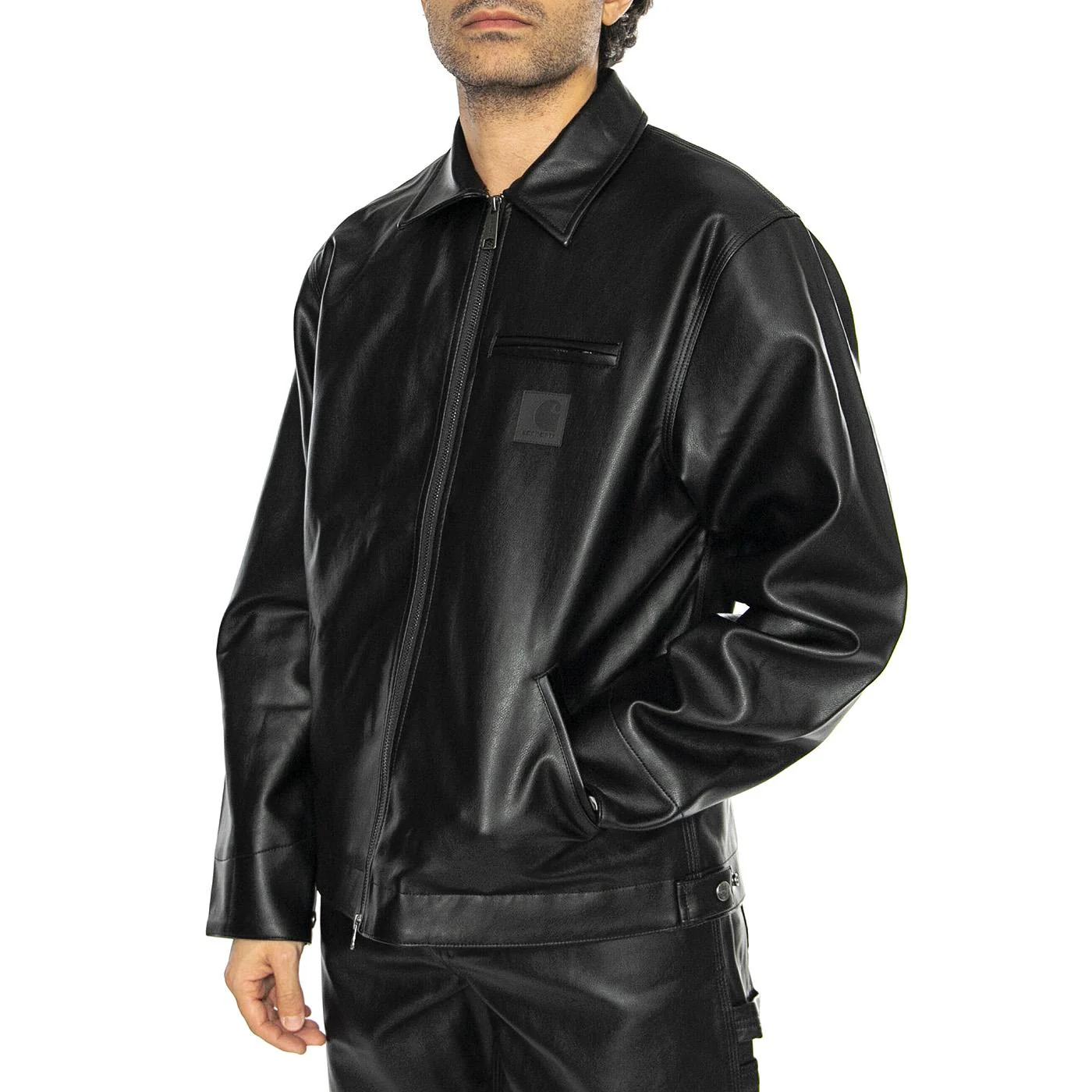 Detroit Jacket Black - Giacca Similpelle Uomo Nera Uomo CARHARTT WIP