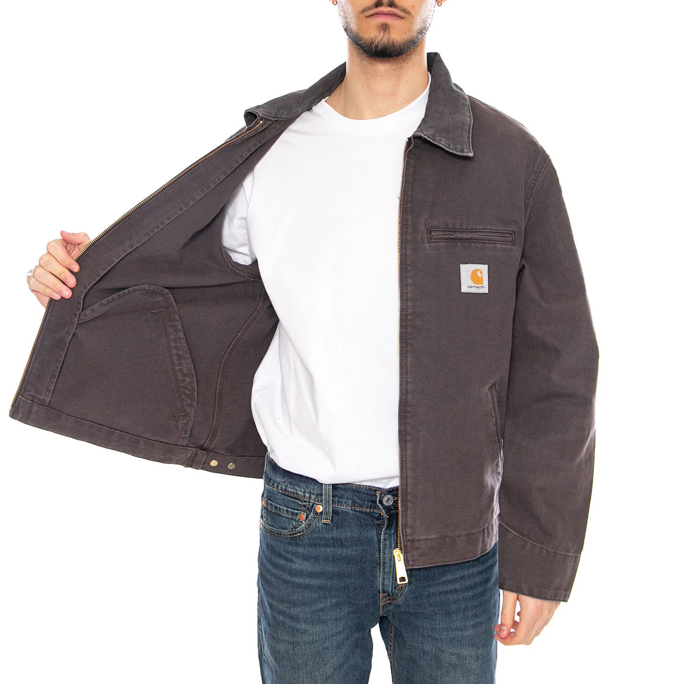 Detroit Jacket Shale / Shale - Giacca Uomo Marrone Uomo CARHARTT WIP - Image 4