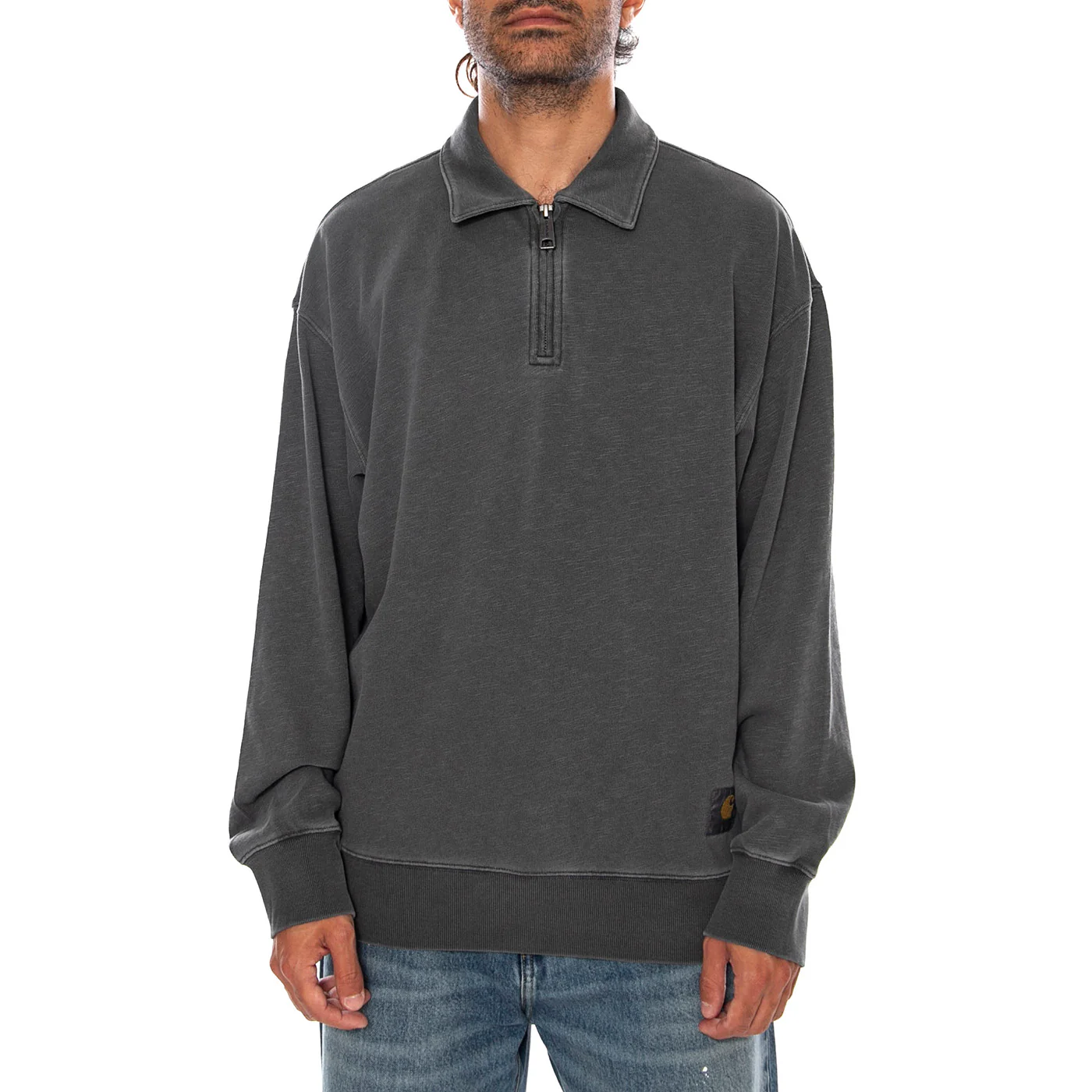 HARPER POLO BLACK - Felpa Polo Maniche Lunghe Uomo Nera Uomo CARHARTT WIP - Image 2