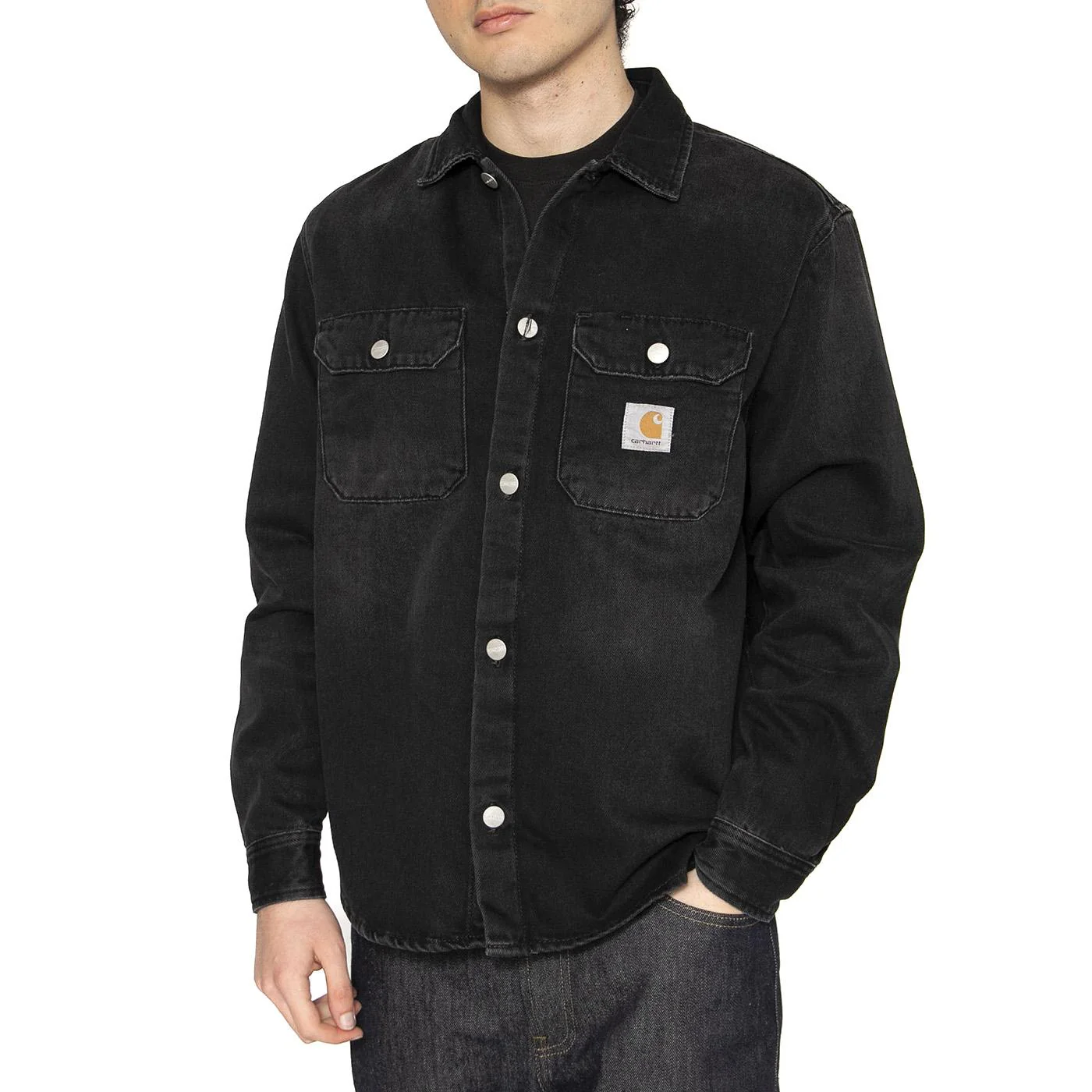 Harvey Shirt Jac Black - Camicia Denim Jeans Uomo Blu  Uomo CARHARTT WIP
